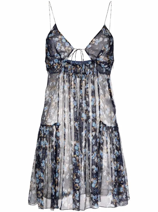 Dsquared2 フローラル シルクミニドレス 通販 - FARFETCH オンラインストア割 シルクドレス DSQUARED2 ひざ丈ワンピース