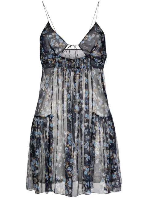 DSQUARED2 floral silk mini dress
