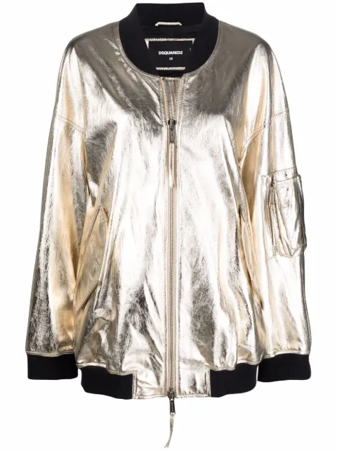 DSQUARED2 oversized metallic bomber jacket