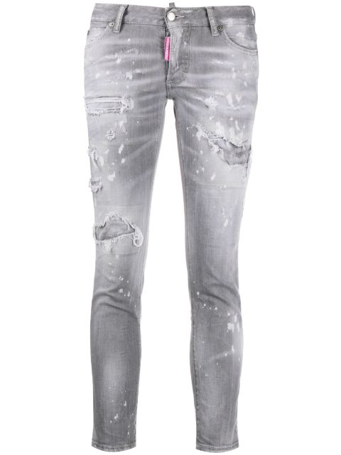 DSQUARED2 Jennifer cropped distress-effect jeans Women