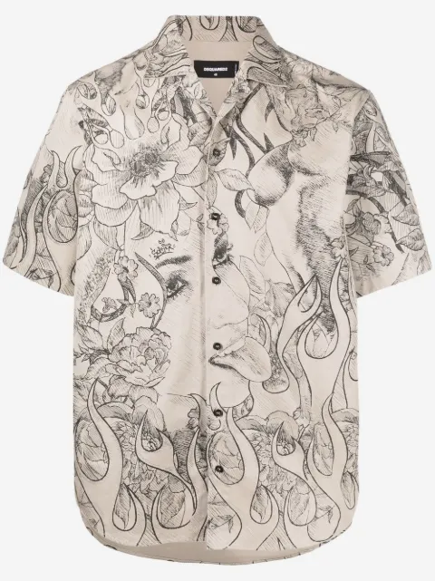 DSQUARED2 camisa con estampado gráfico