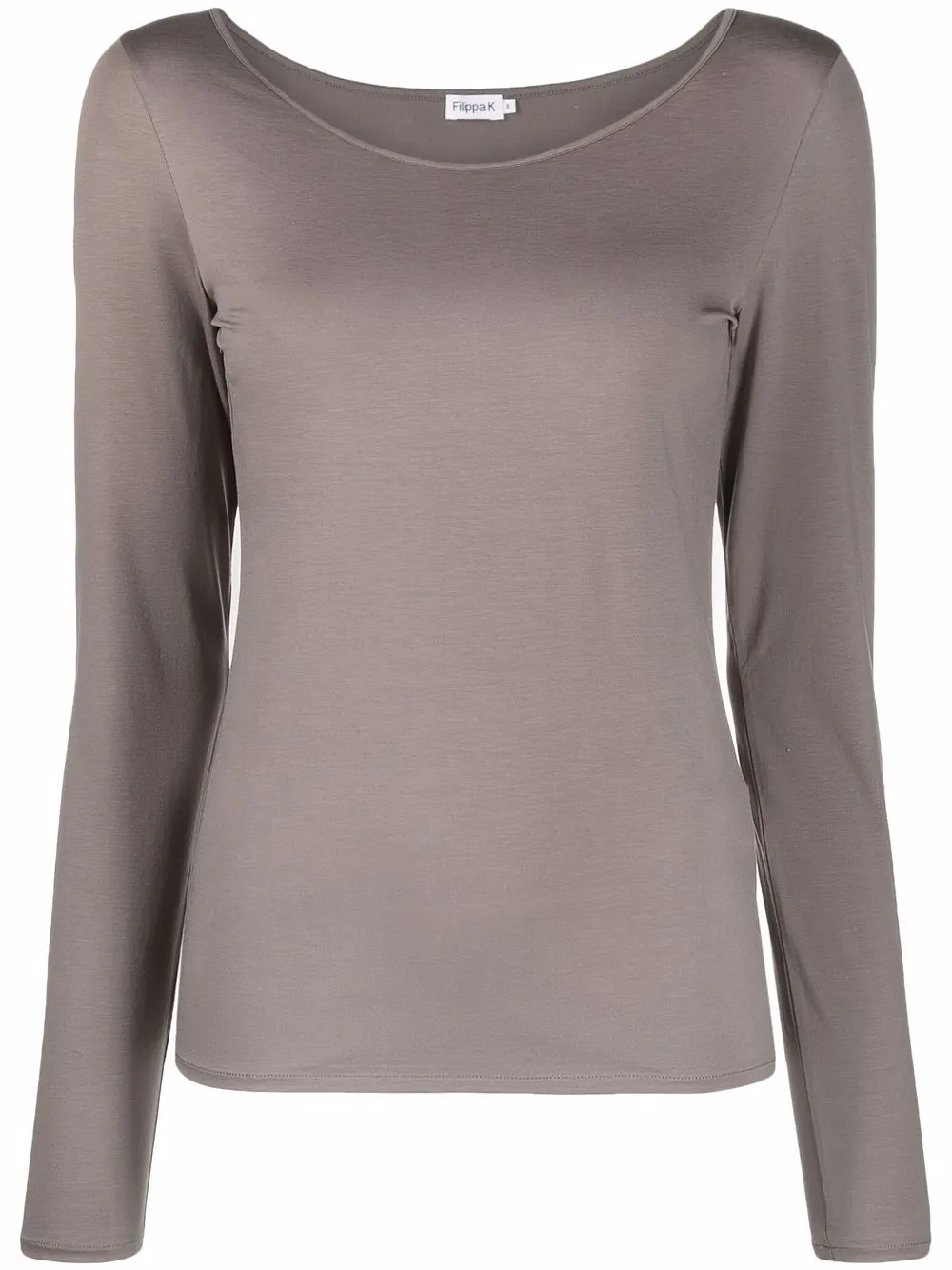 

Filippa K playera manga larga con cuello barco - Gris