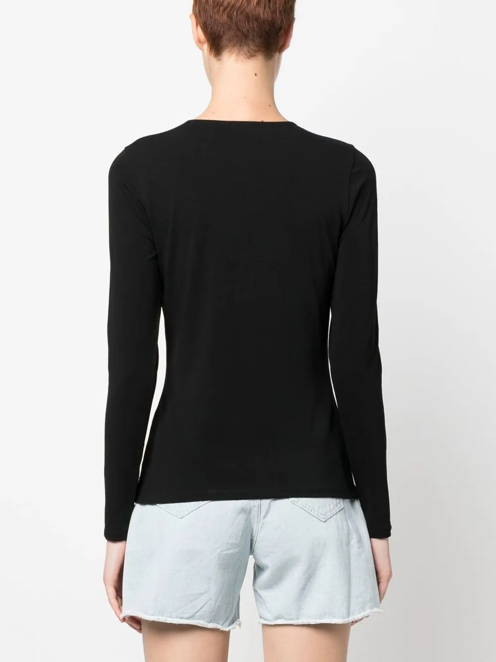 Filippa K Round-neck Long-sleeve T-shirt In Black