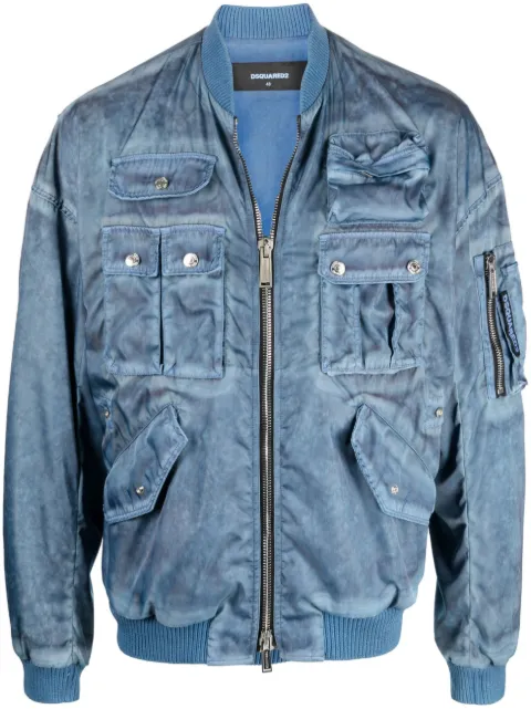 DSQUARED2 faded effect bomber jacket