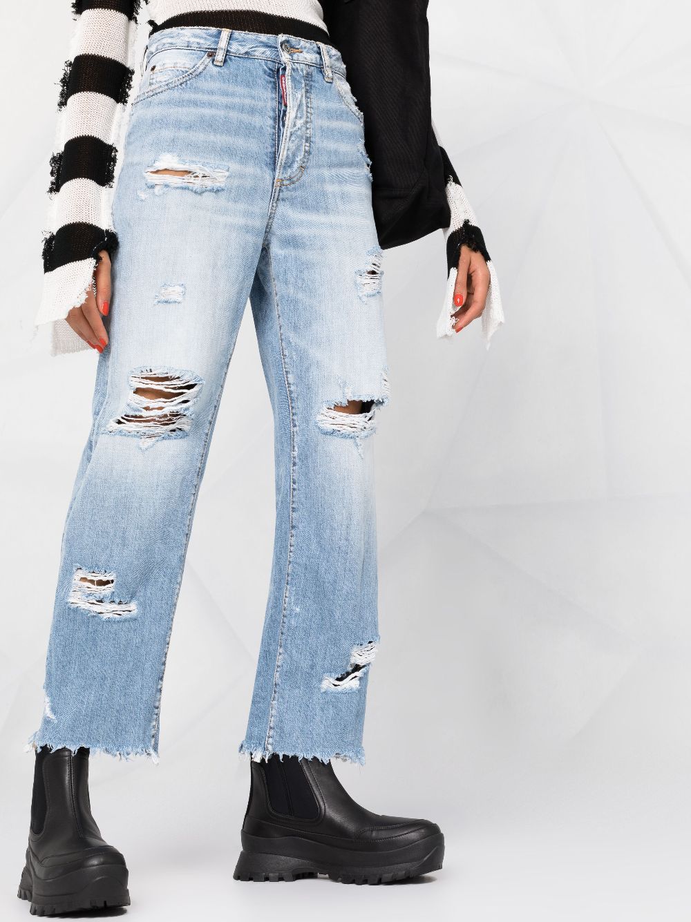 DSQUARED2 distressed straight-leg jeans Women