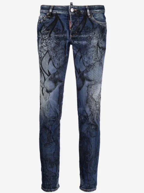 DSQUARED2 Skinny-Jeans mit Print