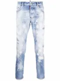 DSQUARED2 paint splatter-effect skinny jeans - Blue