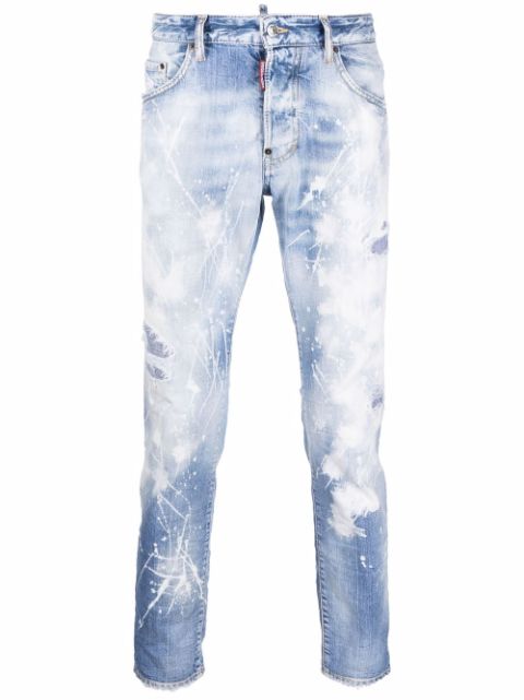 DSQUARED2 paint splatter-effect skinny jeans Men