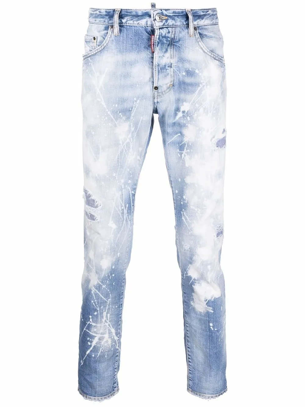paint splatter-effect skinny jeans 