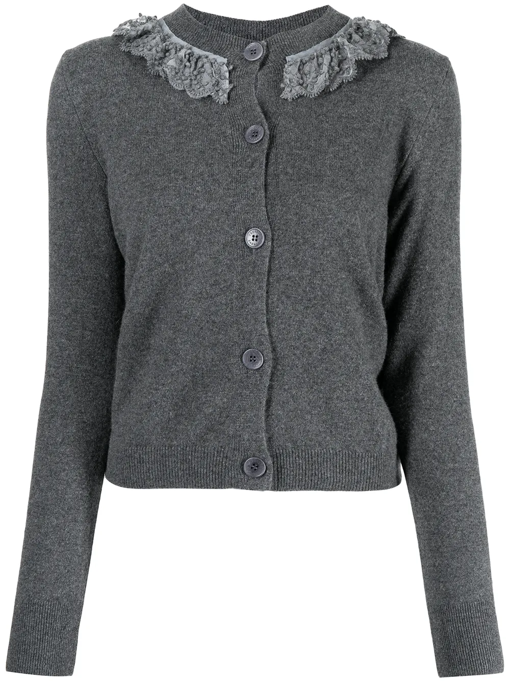 

Cecilie Bahnsen cárdigan con cuello de encaje - Gris