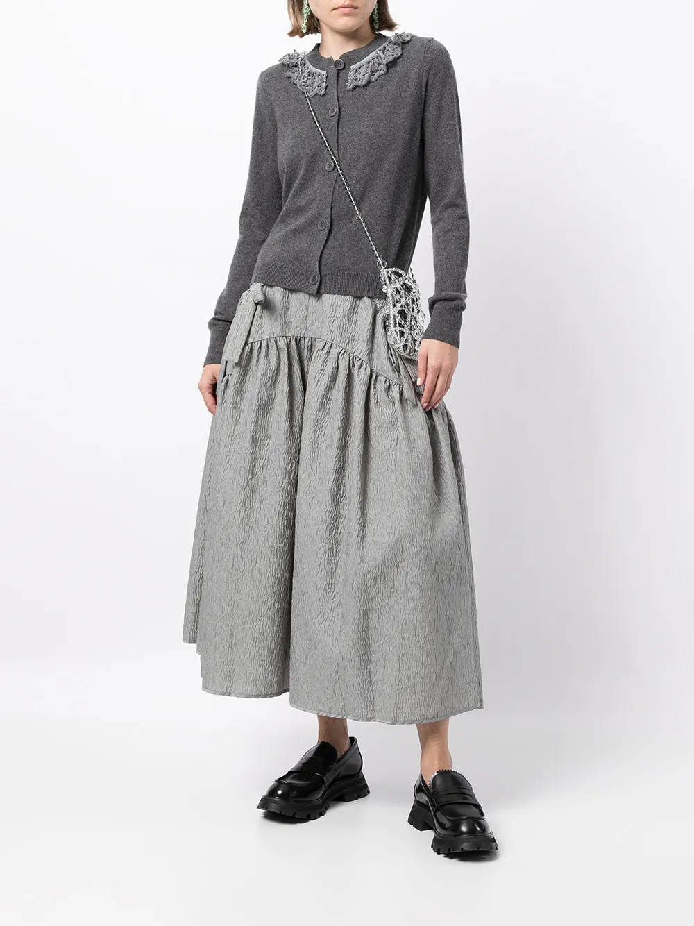 Cecilie Bahnsen Vest met kanten kraag - Grijs