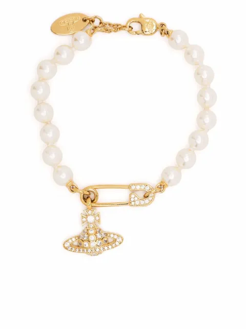 Vivienne Westwood pearl safety-pin orb bracelet