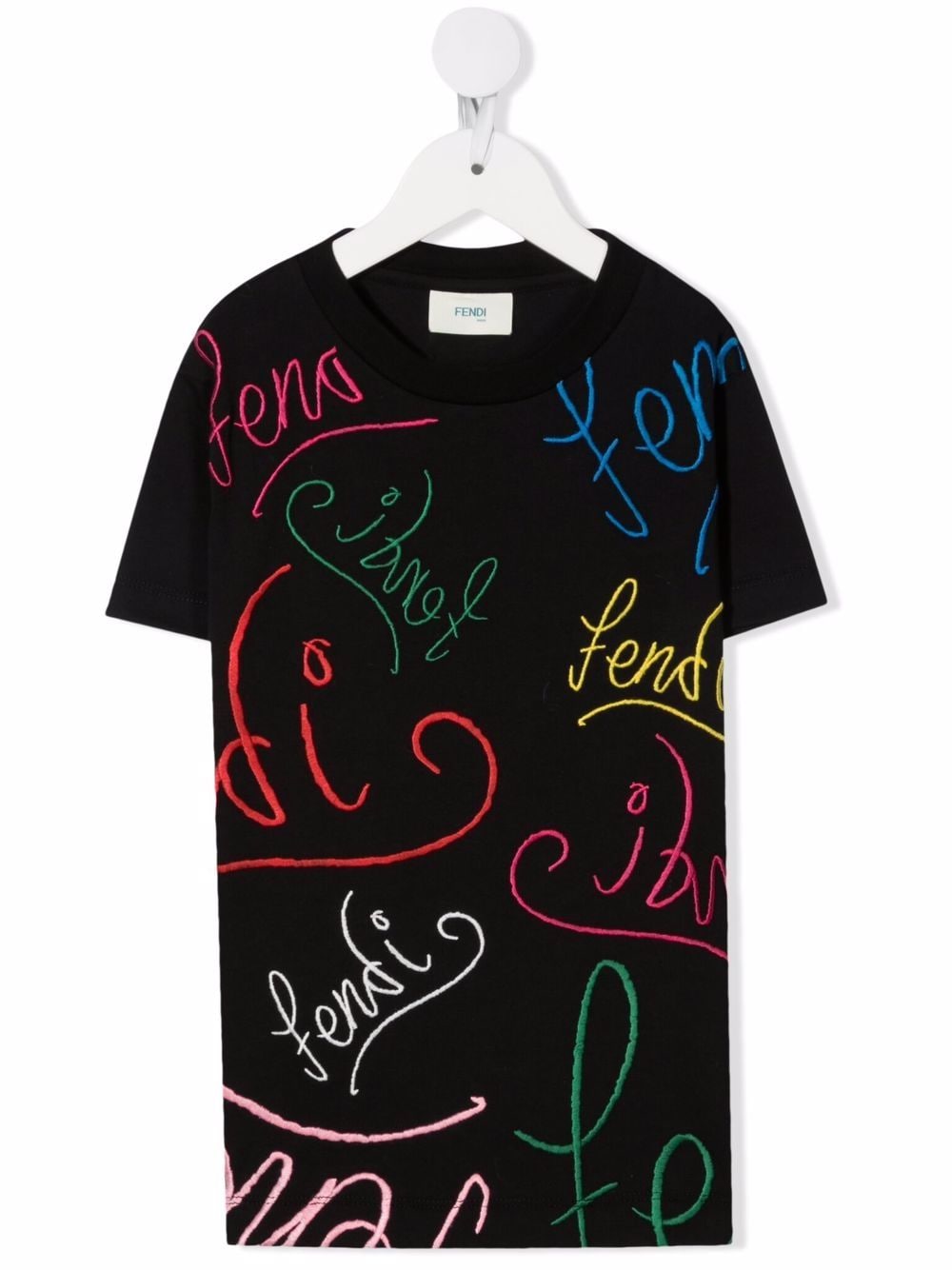 Fendi Kids T-shirt met geborduurd logo Zwart