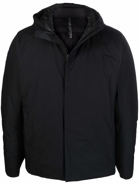 Veilance zip-up hooded padded jacket 