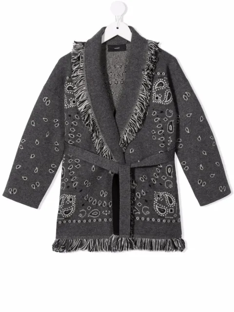 Alanui Kids bandana-print longline cardigan
