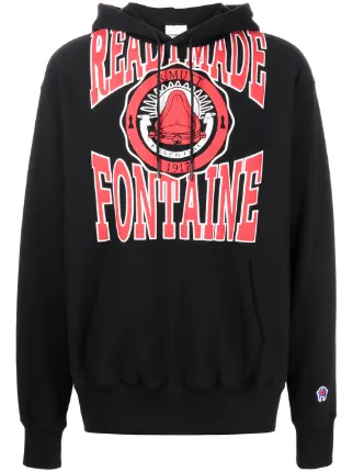 readymade logo印花套头式连帽衫