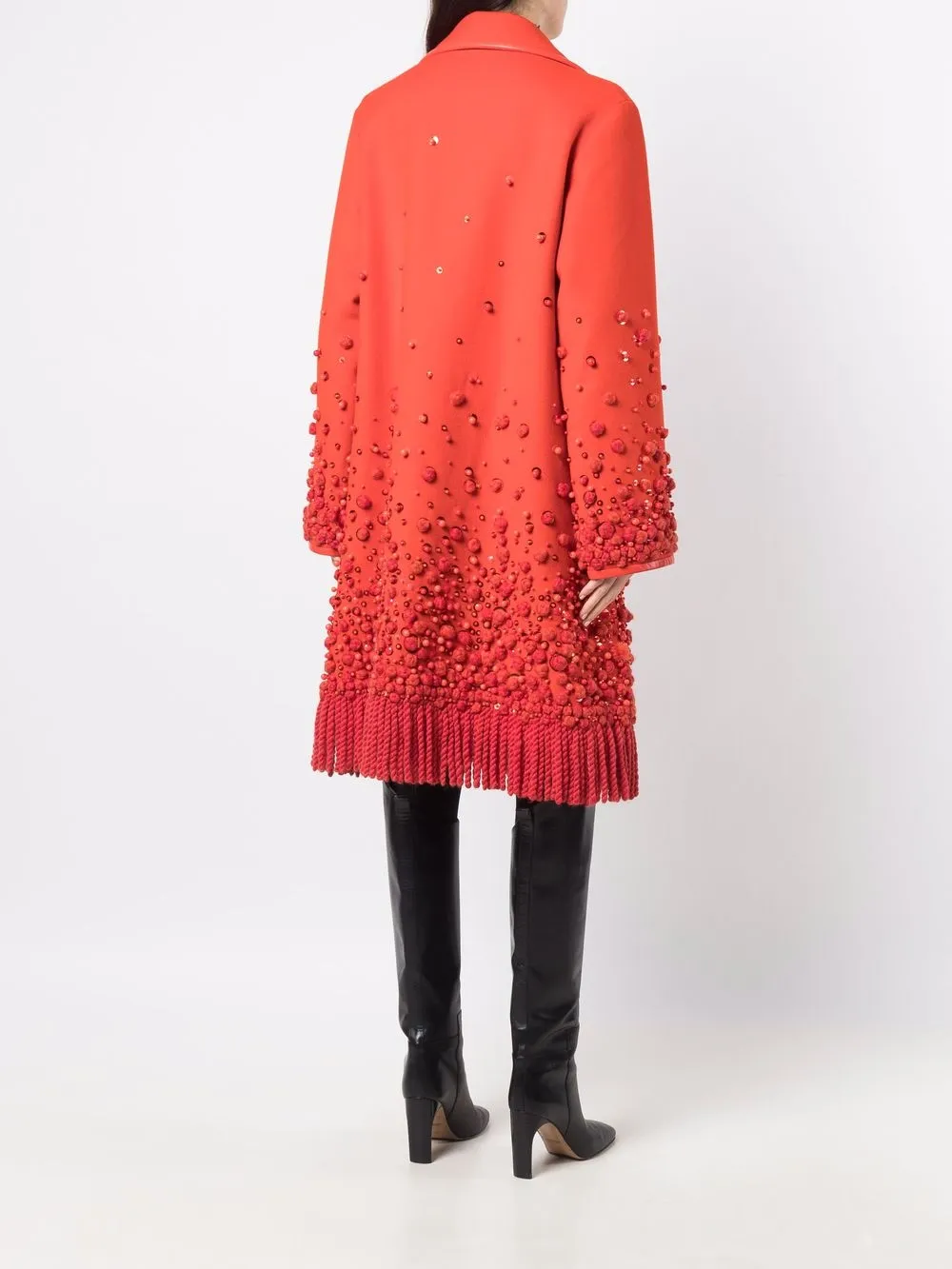 фото Valentino однобортное пальто с бусинами