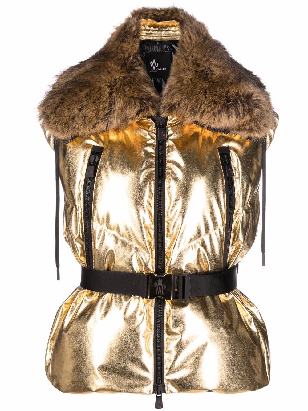 

Moncler Grenoble chamarra para nieve con efecto metalizado - Dorado