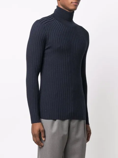 Transit Ribbed-knit Roll-Neck Jumper - Blue