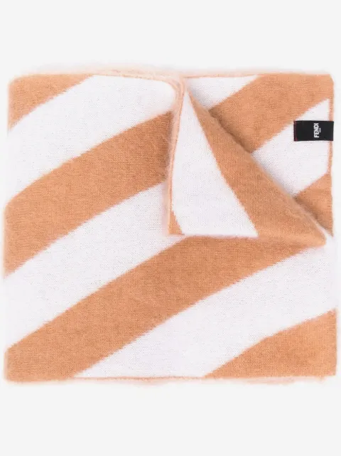 FENDI striped mohair-blend scarf 