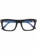 TOM FORD Eyewear polished-effect square-frame glasses - Black