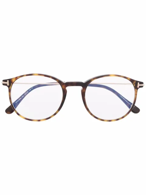 TOM FORD Eyewear Armação de óculos redonda tartaruga 