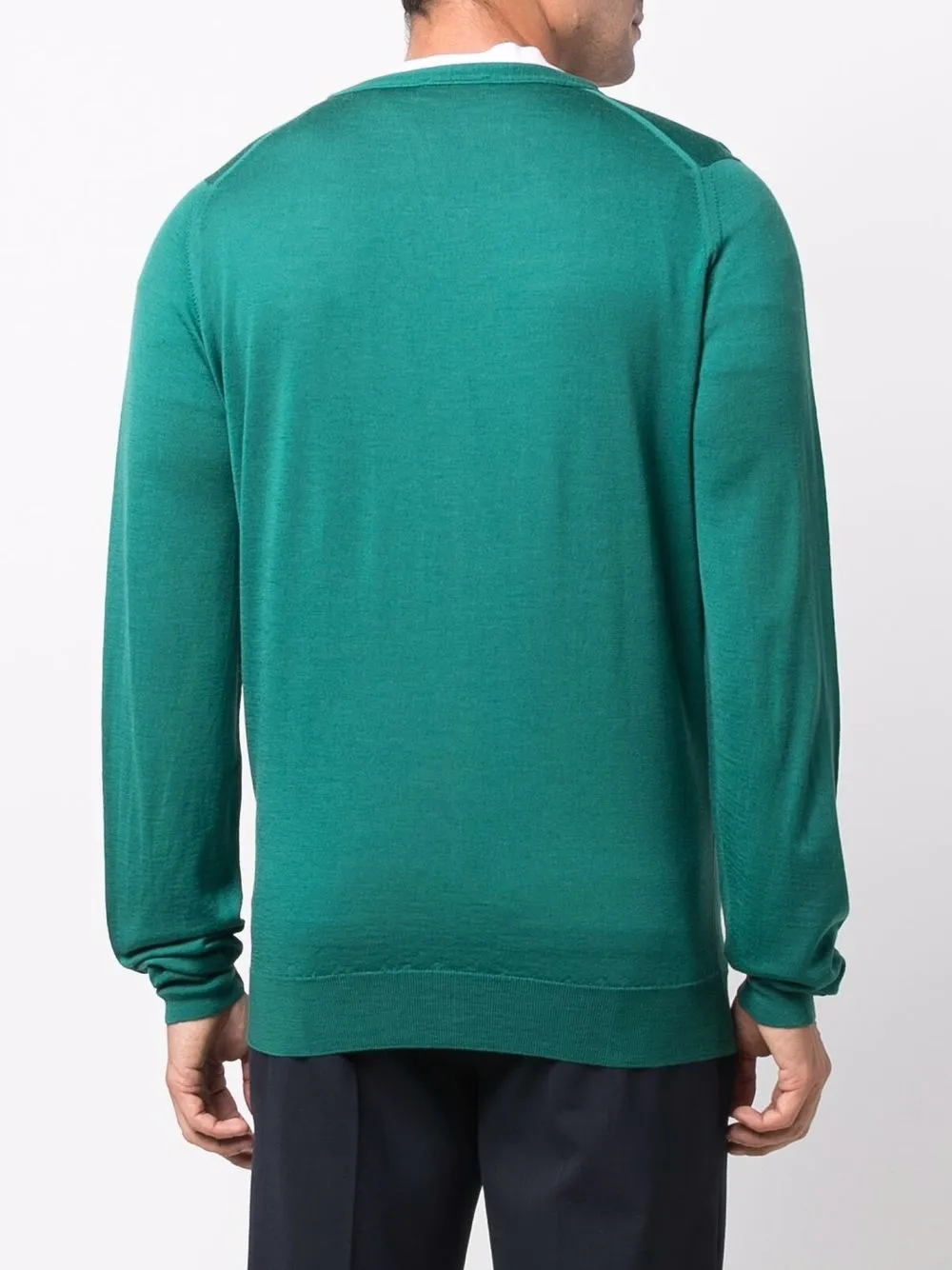 John Smedley Fijngebreid vest Groen