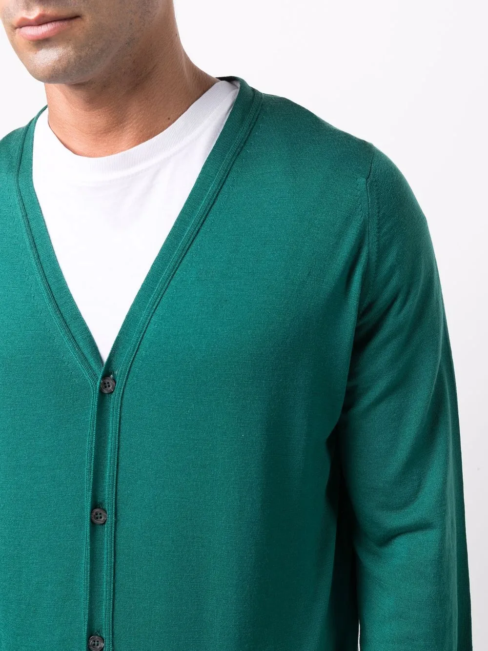 John Smedley Fijngebreid vest Groen