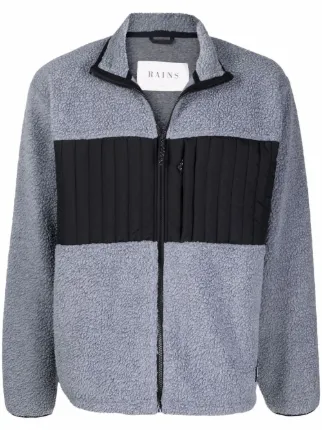 Rains zip-up Panelled Fleece Jacket 