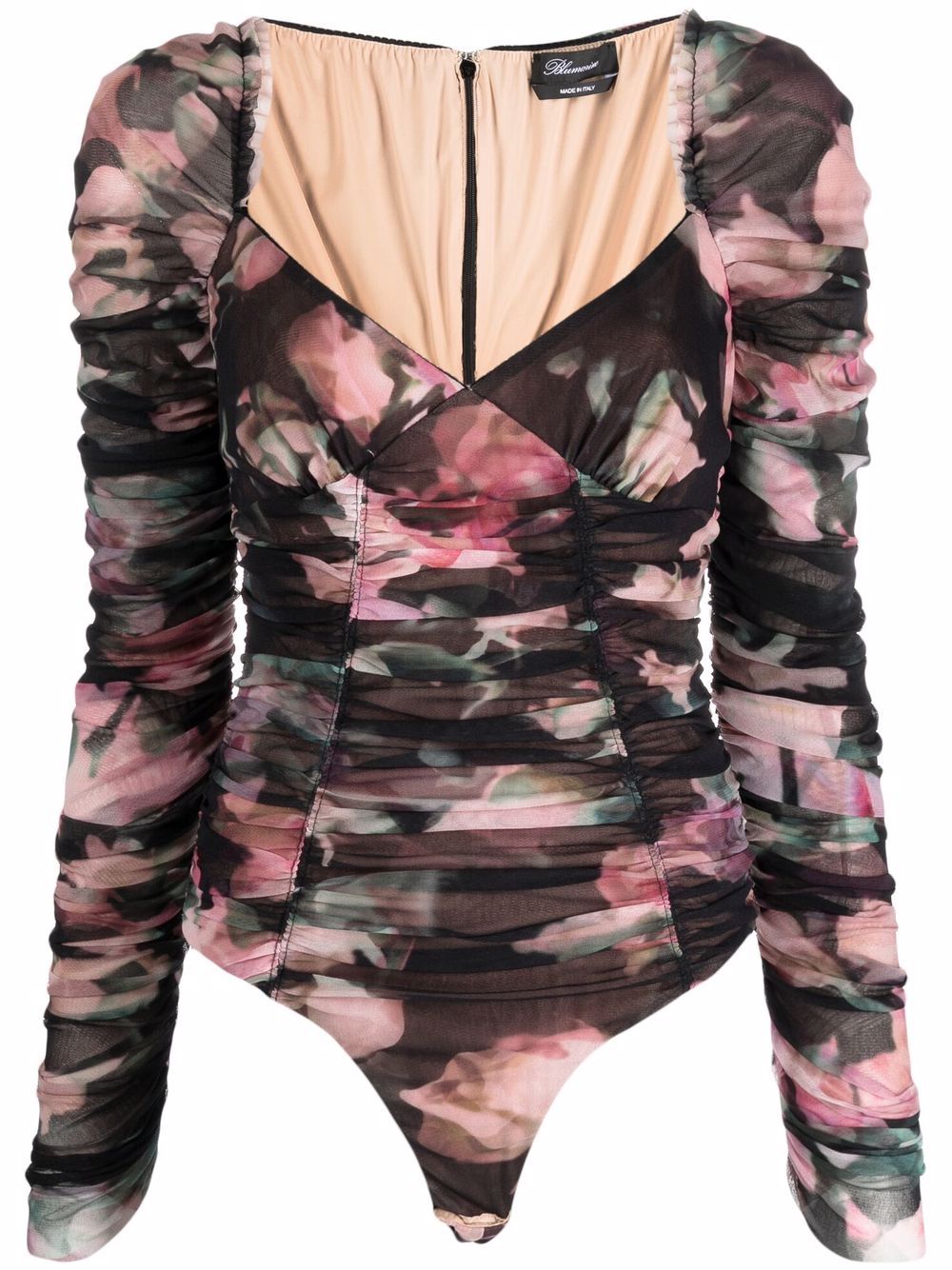 фото Blumarine floral-print v-neck bodysuit