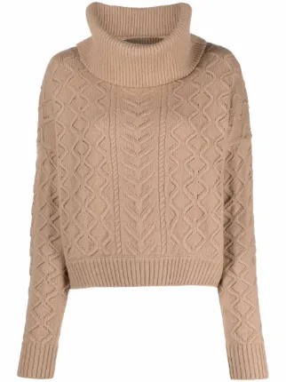 cable-knit roll-neck jumper 