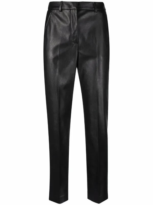 Incotex Coated Crop-leg Trousers in Black