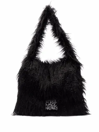 black fur shoulder bag