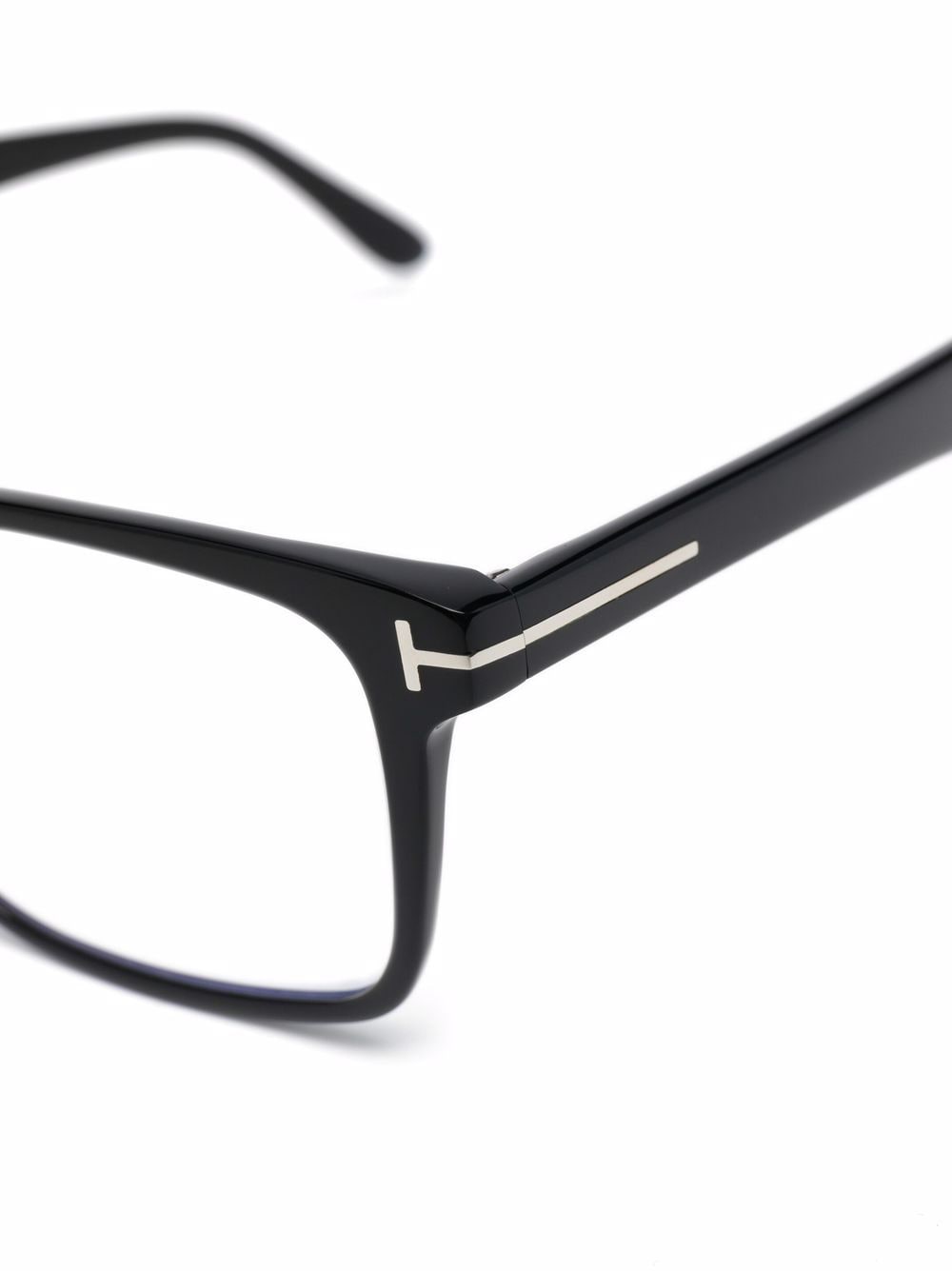 Shop Tom Ford Polished-effect Square-frame Glasses In 黑色