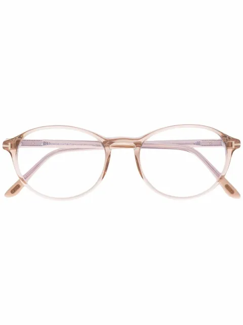 TOM FORD Eyewear tortoiseshell-effect round-frame glasses 