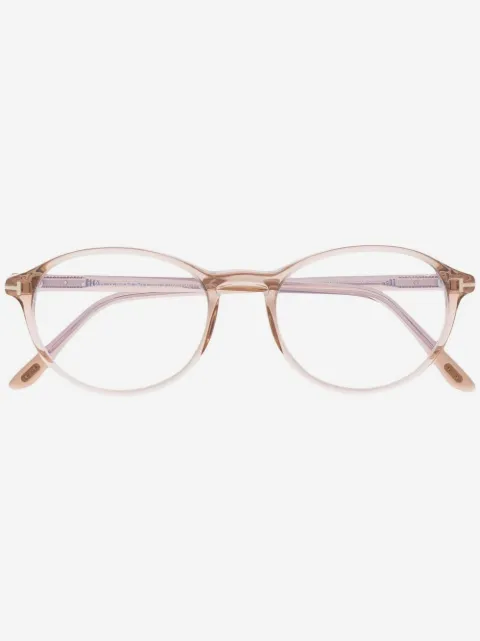 TOM FORD Eyewear tortoiseshell-effect round-frame glasses 