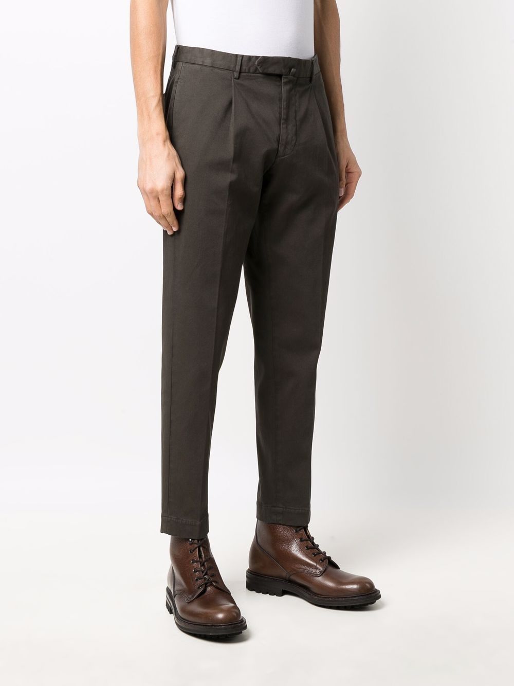 Shop Dell'oglio Slim-fit Chino Trousers In Grün