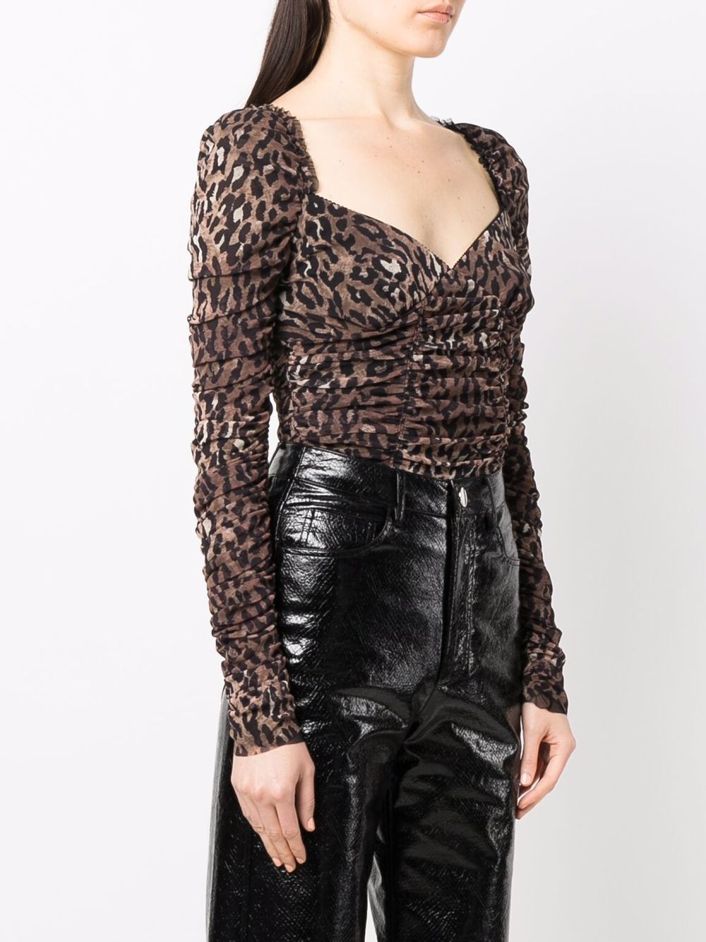 фото Blumarine leopard-print v-neck bodysuit