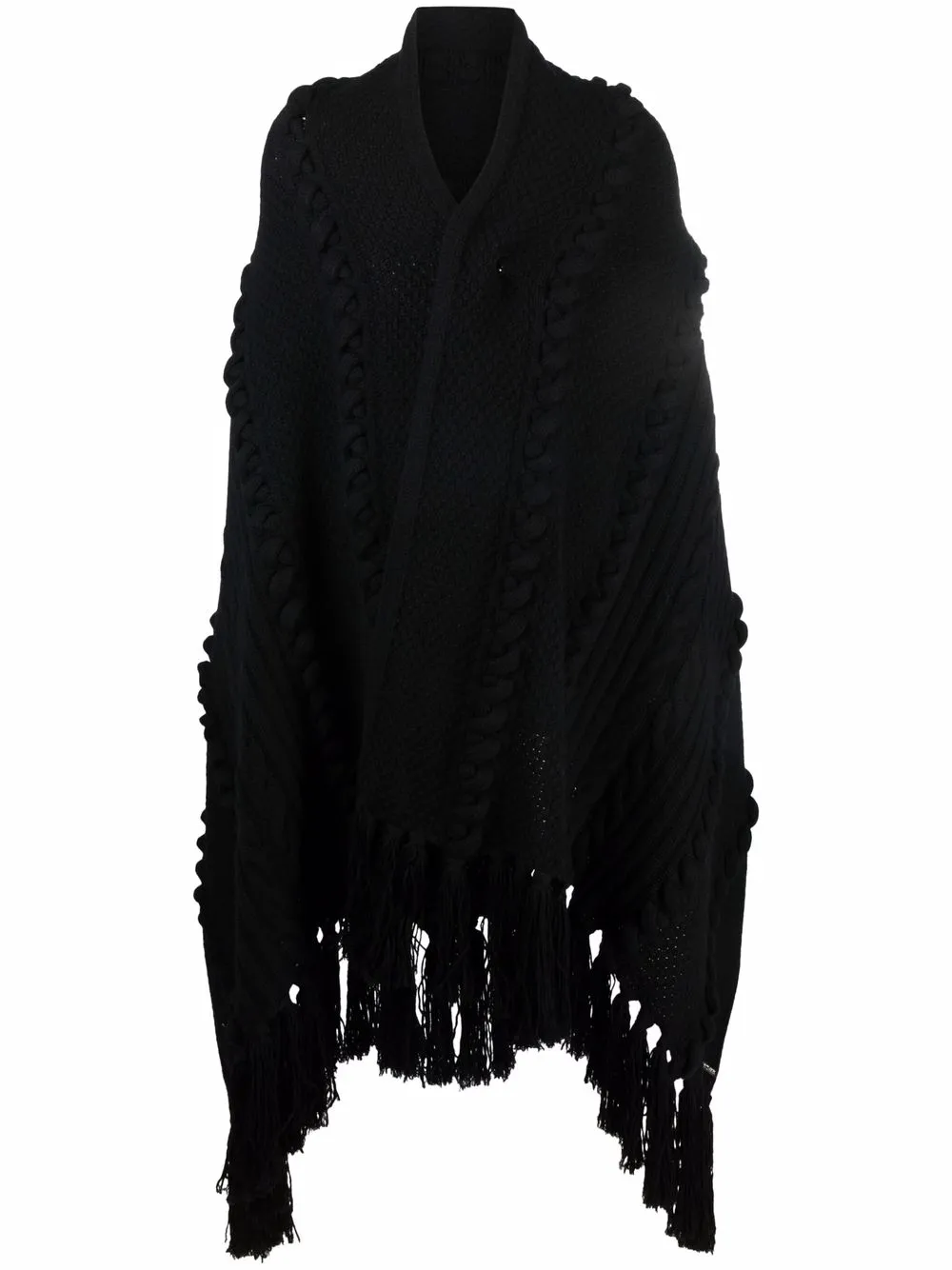 

Les Hommes cable knit oversized shawl cardigan - Black