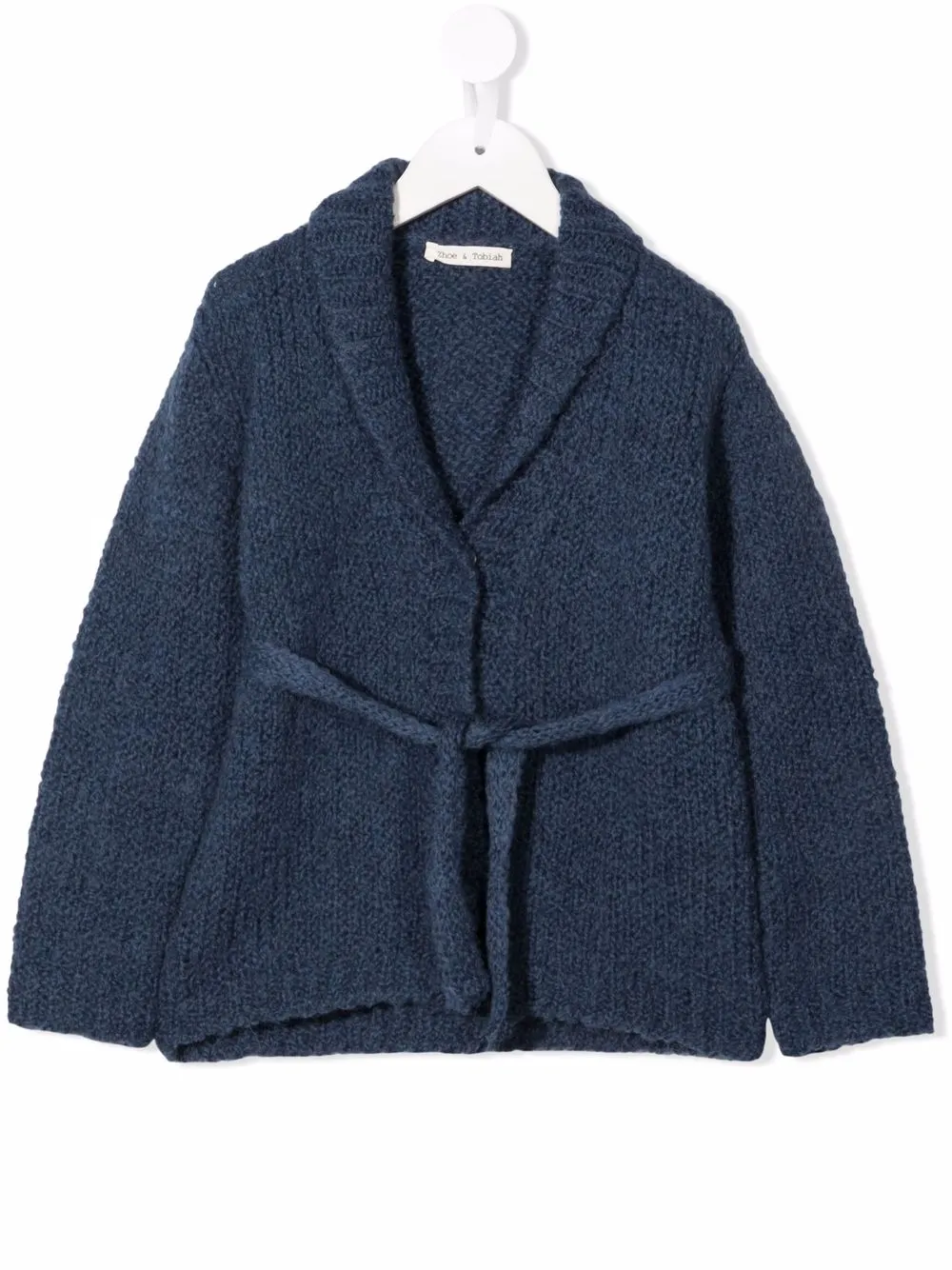 

Zhoe & Tobiah belted rib-trimmed cardigan - Blue