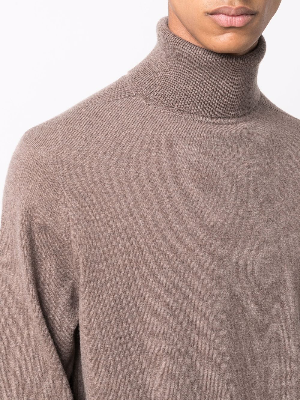 Shop Theory Roll-neck Cashmere Jumper In Brown