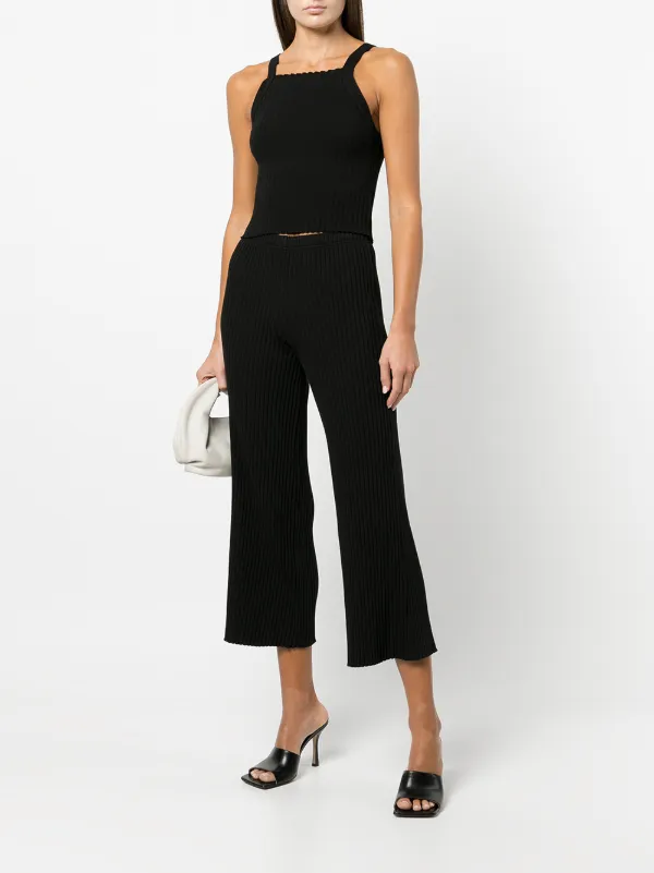 Cropped hot sale ribbed trousers