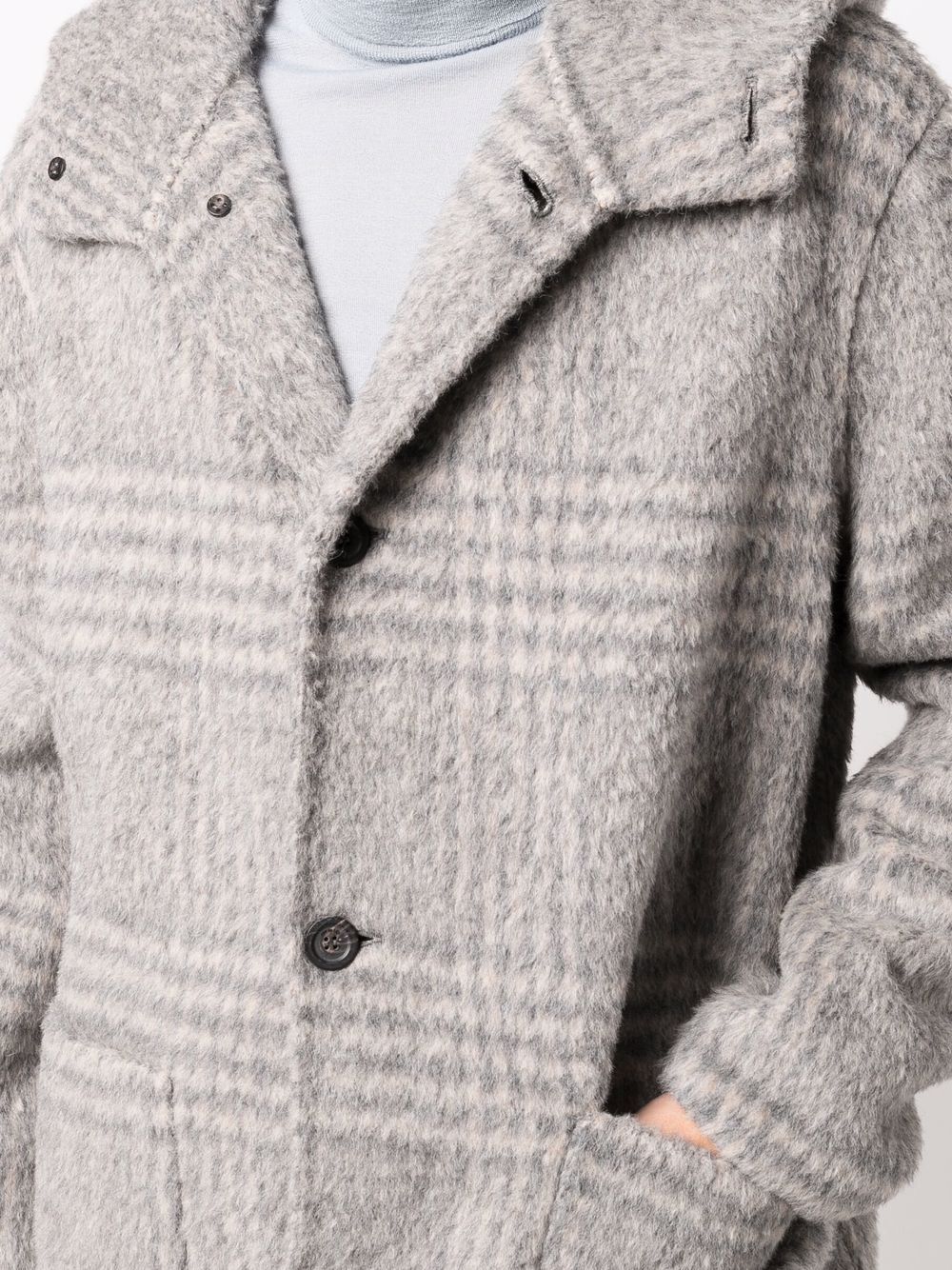 фото Malo клетчатое пальто с капюшоном