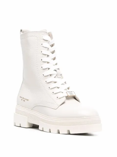 monochromatic lace up boot