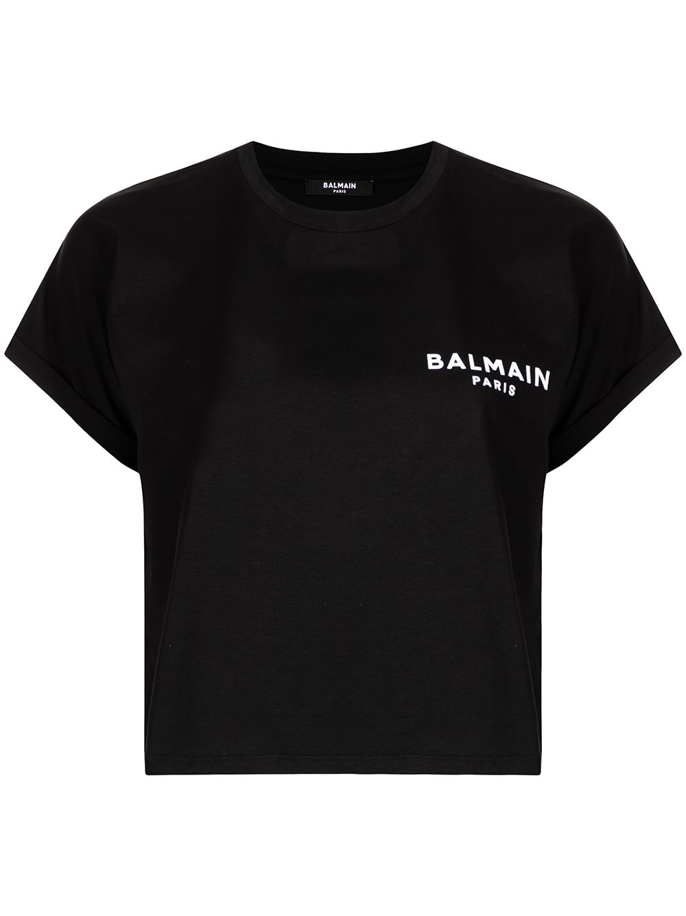 фото Balmain укороченная футболка с логотипом