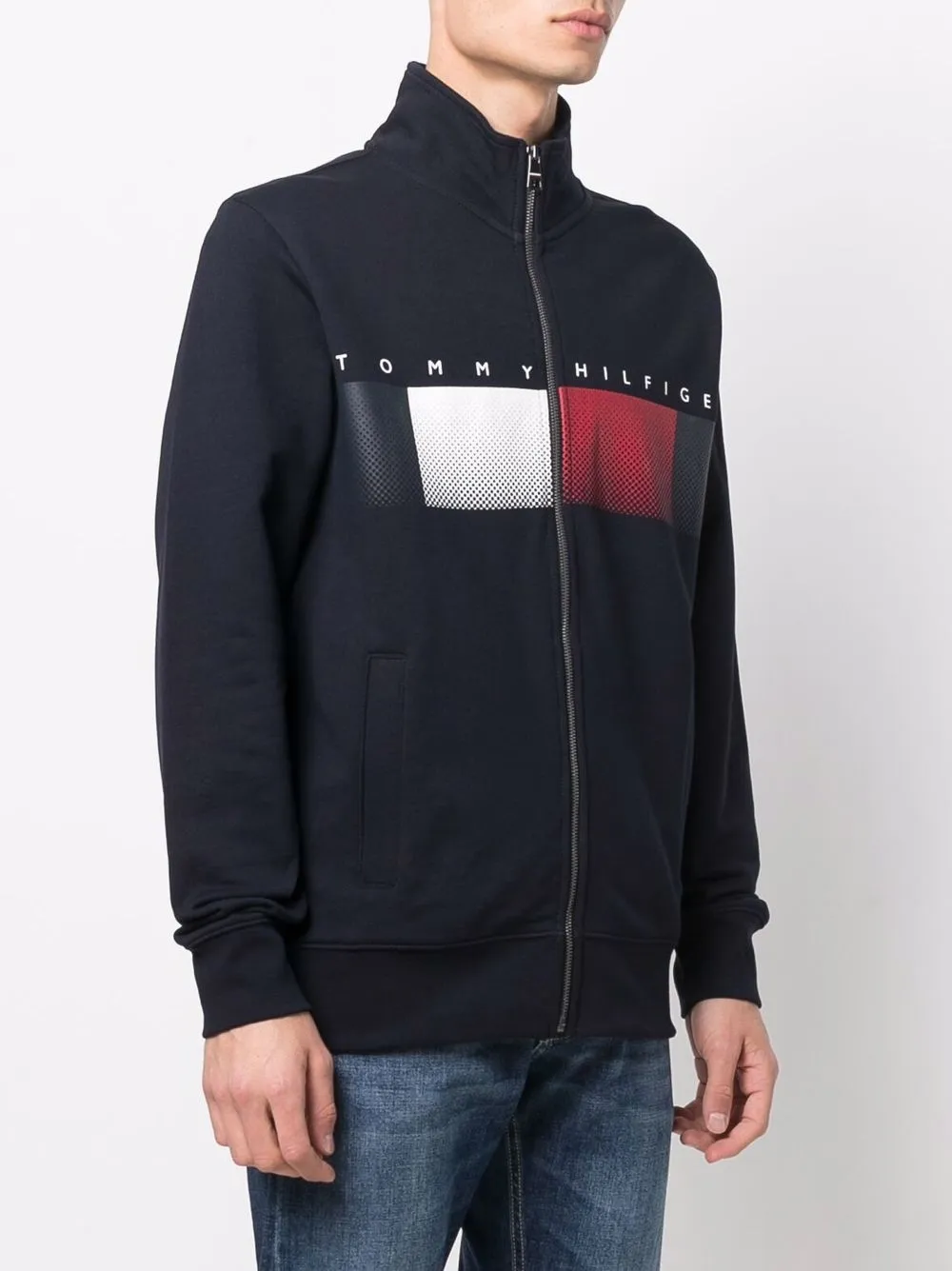 фото Tommy hilfiger толстовка на молнии с принтом signature flag