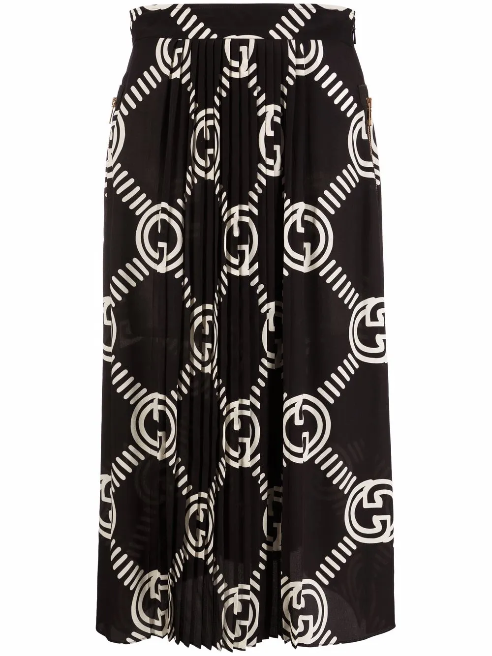 

Gucci Interlocking G silk skirt - Black