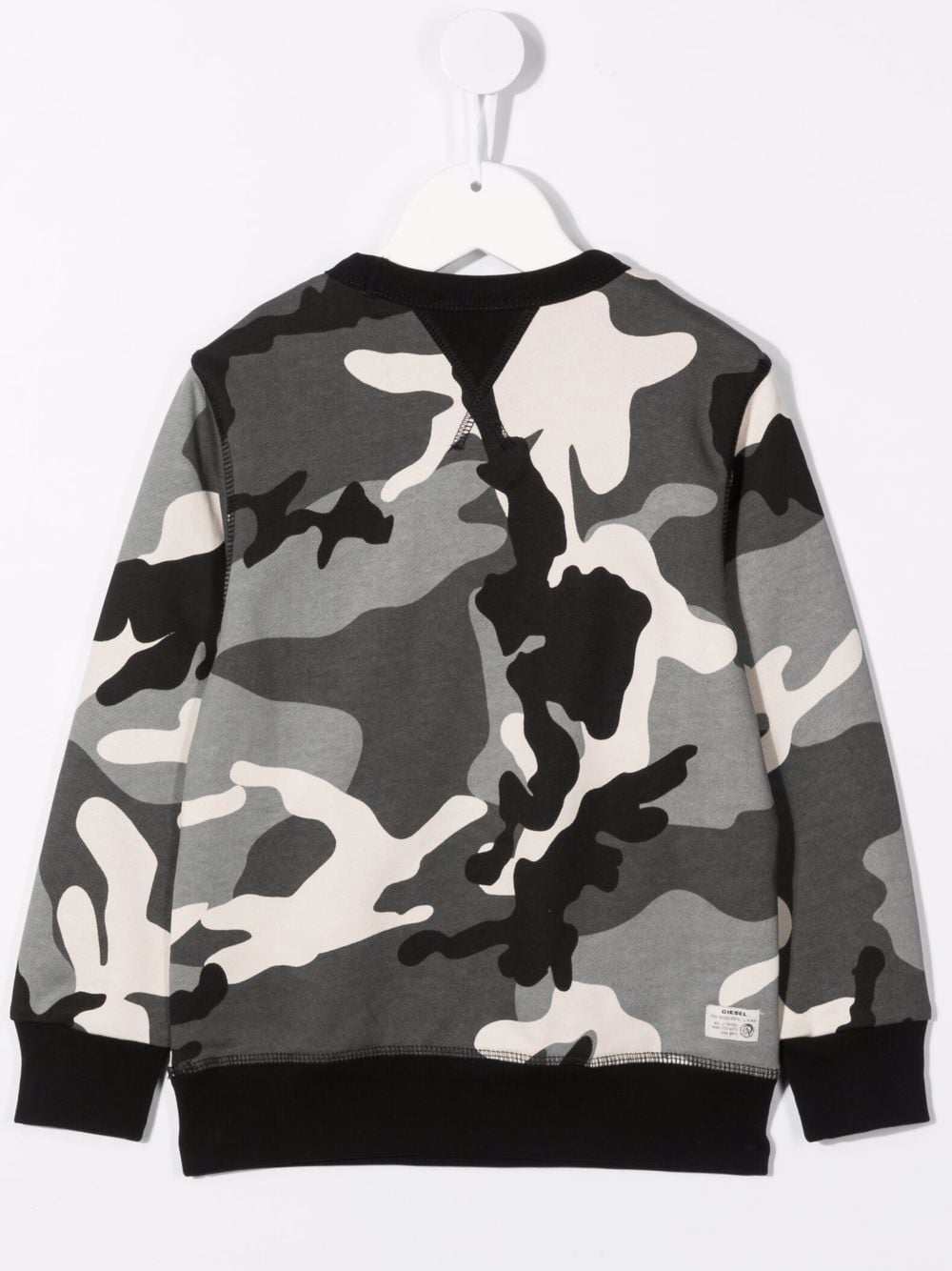 Shop Diesel Camouflage-print Crew Neck Sweatshirt In Grey