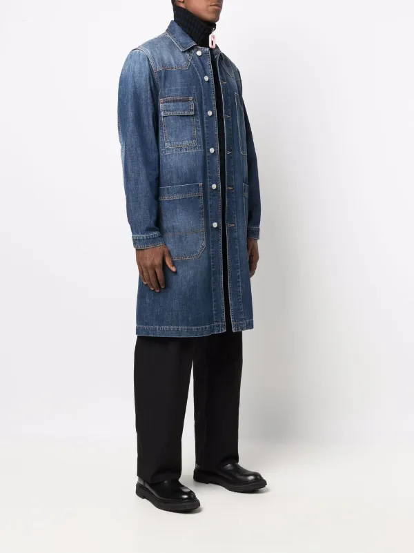 Shop Kenzo longline denim jacket with 