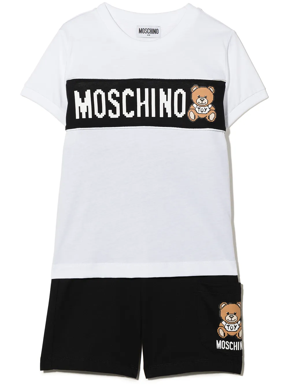 

Moschino Kids playera con logo estampado - Blanco